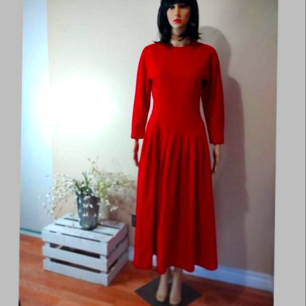 Anne Klein II vintage red dress size 8